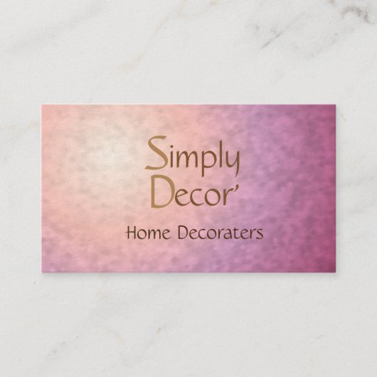 シックかわいらしピンクオレンジ>ホームデコール名刺 名刺 (正面)