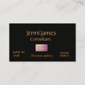 シックかわいらしピンクオレンジ>ホームデコール名刺 名刺 (裏面)