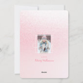 シックかわいらしピンクグリッターパインツリーマルチプルフォト シーズンカード (裏面)