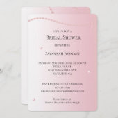 シックかわいらしピンクパールブライダルシャワー 招待状 (正面/裏面)