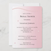 シックかわいらしピンクパールブライダルシャワー 招待状 (正面)