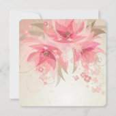 シックかわいらしピンクフローラブライダルシャワー 招待状 (裏面)