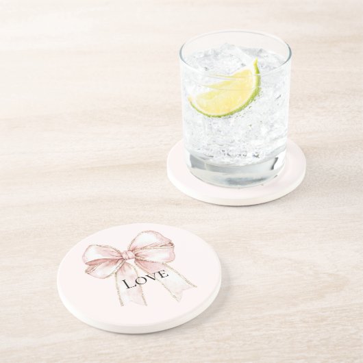 シックかわいらしピンクボウ コースター (側面)