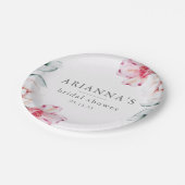 シックかわいらしフローラブライダルシャワーラベンダー ペーパープレート (アングル)