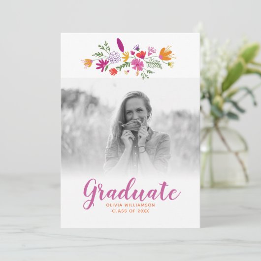 シックかわいらしフローラ大学院写真修士会 招待状 (スタンド正面)