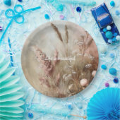 シックかわいらしベージュ赤面ボホフローラブライダルシャワー ペーパープレート (パーティー)