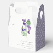 シックかわいらしモノグラムバイオレットフローラバンチ結婚ーズ フェイバーボックス (オープン)