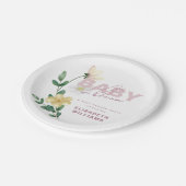 シックかわいらしワイルドフラワーイン開花ベビーシャワー ペーパープレート (アングル)