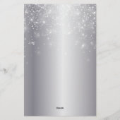 シックきらめくシルバーエレガントメタリックの照明 便箋 (裏面)