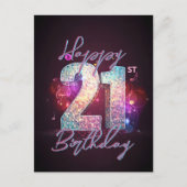 シックきらめくモダンディスコダンス21歳の誕生日 ポストカード (正面)