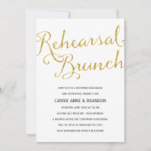 シックきらめく | 金フェイク箔リハーサルブランチ 招待状 (正面)