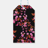 シックさくらんぼブロッサム桜白黒誕生日 ギフトタグ (裏面)