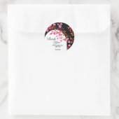 シックさくらんぼブロッサム桜白黒誕生日 ラウンドシール (バッグ)