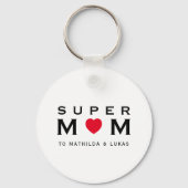 シックすごいママハートハッピー母の日 キーホルダー (正面)