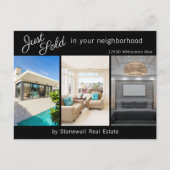 シックだけ実在販売不動産3フォトマーケティングブラック ポストカード (正面)