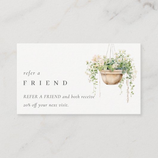 シックつるのフローラハウスプラントは友人を参照 名刺 (正面)