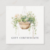 シックつるフローラハウスプラントギフト証明書 スクエア名刺 (正面)