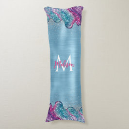 シックでほこりっぽいブルーパープル滴下モノグラム ボディピロー