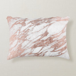 シックでエレガントで白いおよびばら色の金ゴールドの大理石パターン アクセントクッション