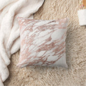シックでエレガントで白いおよびばら色の金ゴールドの大理石パターン クッション (ブランケット)
