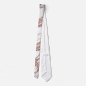 シックでエレガントで白いおよびばら色の金ゴールドの大理石パターン ネクタイ (裏面)