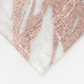 シックでエレガントで白いおよびばら色の金ゴールドの大理石パターン フリースブランケット (角)