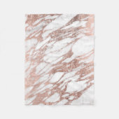 シックでエレガントで白いおよびばら色の金ゴールドの大理石パターン フリースブランケット (正面)