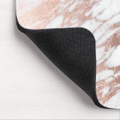 シックでエレガントで白いおよびばら色の金ゴールドの大理石パターン マウスパッド (コーナー)