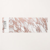 シックでエレガントで白いおよびばら色の金ゴールドの大理石パターン ヨガマット (正面(横))