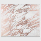 シックでエレガントで白いおよびばら色の金ゴールドの大理石パターン ラッピングペーパー (フラット)