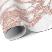 シックでエレガントで白いおよびばら色の金ゴールドの大理石パターン ラッピングペーパー (ロールコーナー)
