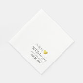 シックでエレガントなウェディングラブハートナプキン スタンダードランチョンナプキン (角)