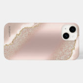 シックでエレガントなローズゴールドのラメ大理石模様 Case-Mate iPhoneケース (裏面 (横))