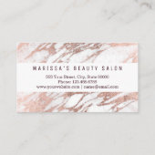 シックでエレガントな白いバラの金ゴールドの大理石のロイヤリティ ロイヤリティカード (裏面)