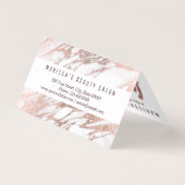 シックでエレガントな白いバラの金ゴールドの大理石のロイヤリティ 名刺 (裏面)