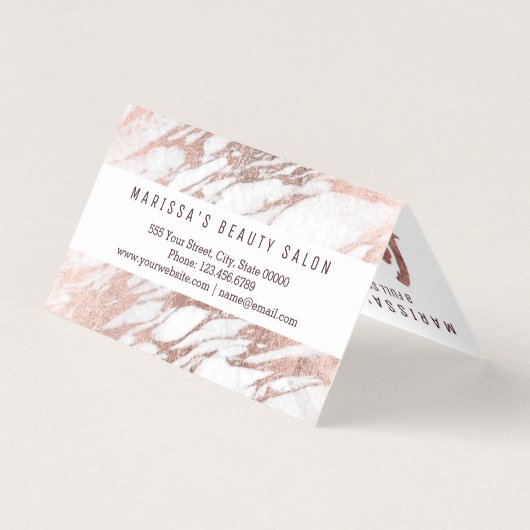 シックでエレガントな白いバラの金ゴールドの大理石のロイヤリティ 名刺 (裏面)