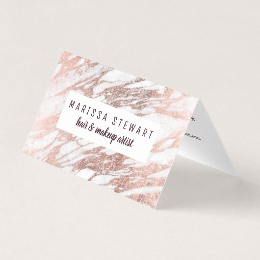 シックでエレガントな白いバラの金ゴールドの大理石の会合媒体 名刺 (正面)