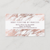 シックでエレガントな白いバラの金ゴールドの大理石の体の穿孔 名刺 (裏面)