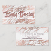 シックでエレガントな白いバラの金ゴールドの大理石の体の穿孔 名刺 (正面/裏面)