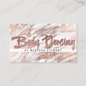 シックでエレガントな白いバラの金ゴールドの大理石の体の穿孔 名刺 (正面)