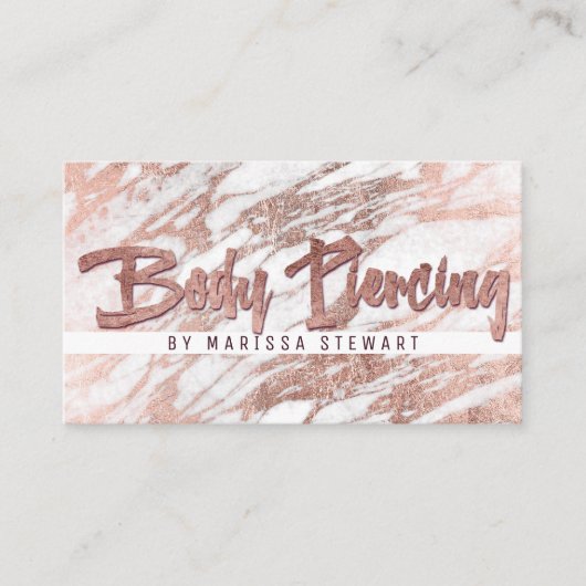 シックでエレガントな白いバラの金ゴールドの大理石の体の穿孔 名刺 (正面)