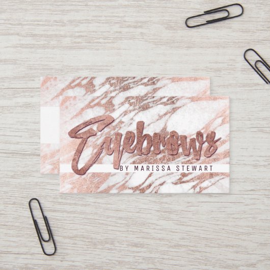 シックでエレガントな白いバラの金ゴールドの大理石の眉毛 名刺 (正面/裏面インサイチュ)