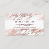 シックでエレガントな白いバラの金ゴールドの大理石の眉毛 名刺 (裏面)