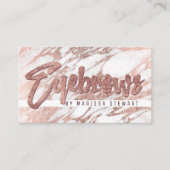 シックでエレガントな白いバラの金ゴールドの大理石の眉毛 名刺 (正面)