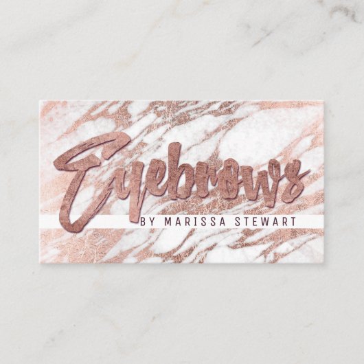 シックでエレガントな白いバラの金ゴールドの大理石の眉毛 名刺 (正面)