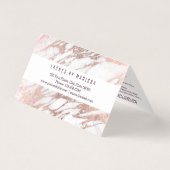 シックでエレガントな白いバラの金ゴールドの大理石の鞭 名刺 (裏面)