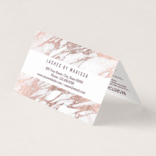 シックでエレガントな白いバラの金ゴールドの大理石の鞭 名刺 (裏面)