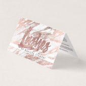 シックでエレガントな白いバラの金ゴールドの大理石の鞭 名刺 (正面)