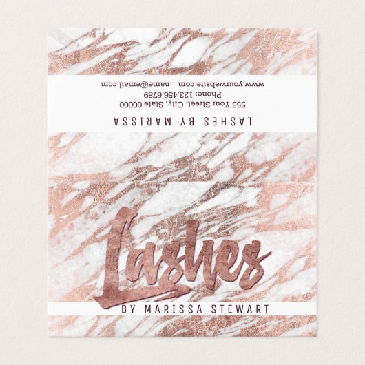 シックでエレガントな白いバラの金ゴールドの大理石の鞭 名刺 (外部フラット)