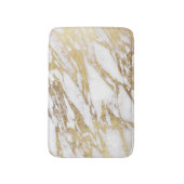 シックでエレガントな白および金ゴールドの大理石パターン バスマット (正面縦)